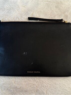 Mansur Gavriel Black Leather Detachable Pouch Bag Insert Clutch Made Italy